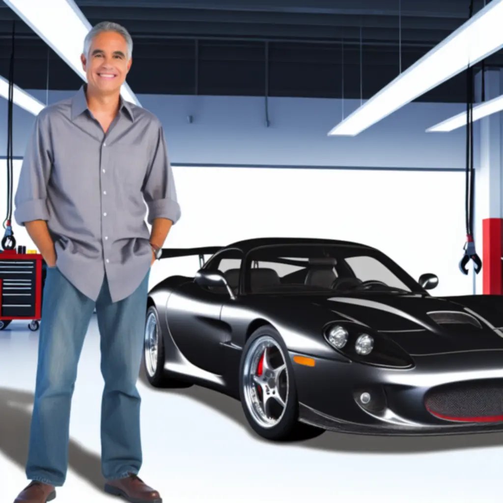 Zadowolony klient z samochodem performance